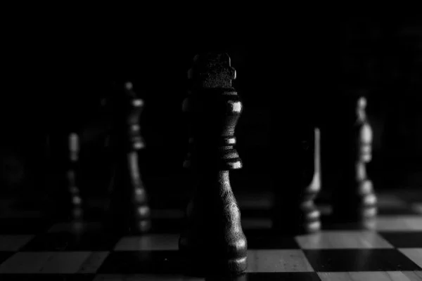 chess pieces close up